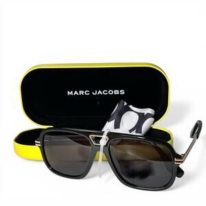 NIB Marc Jacobs MARC 415/S Black Gold Navigator unisex Men’s Sunglasses 56mm